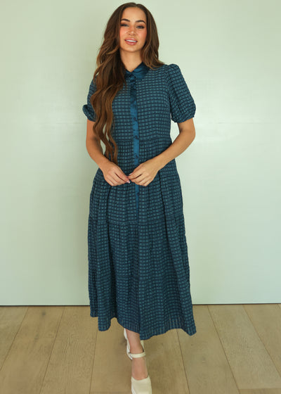 Maeve Blue Plaid Dress