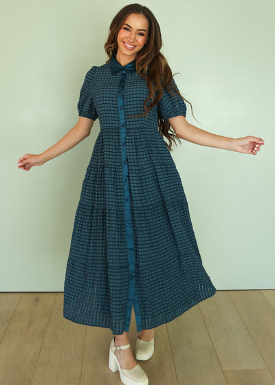 Maeve Blue Plaid Dress