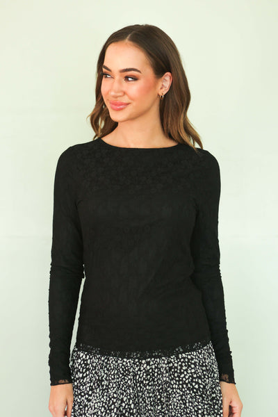 Dream Of Me Black Lace Top - DM Exclusive - Restocked