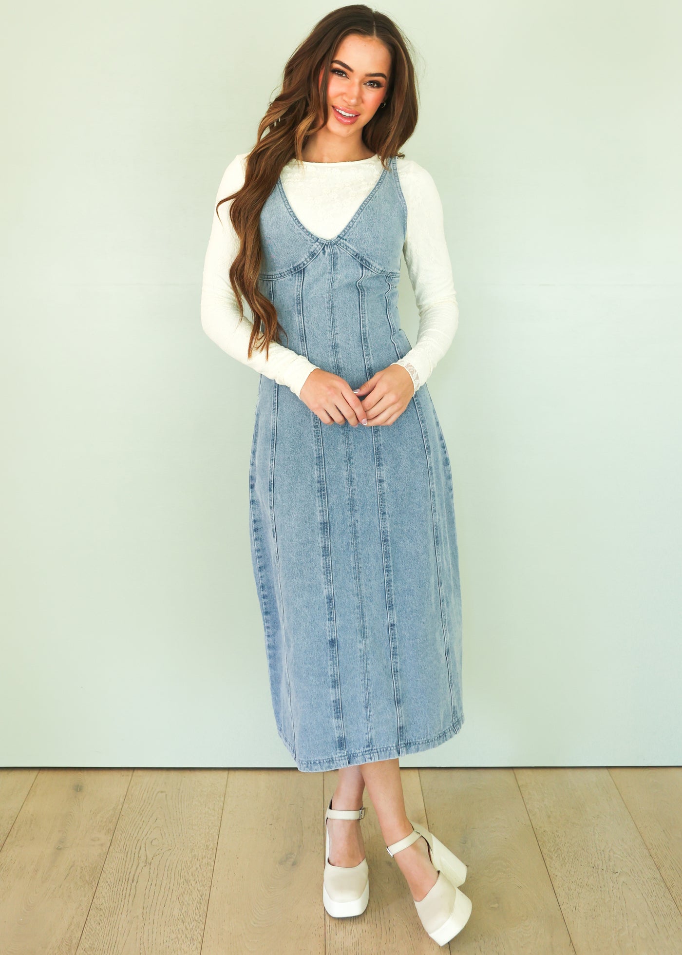 Texie Denim Midi Dress - FINAL FEW - FINAL SALE