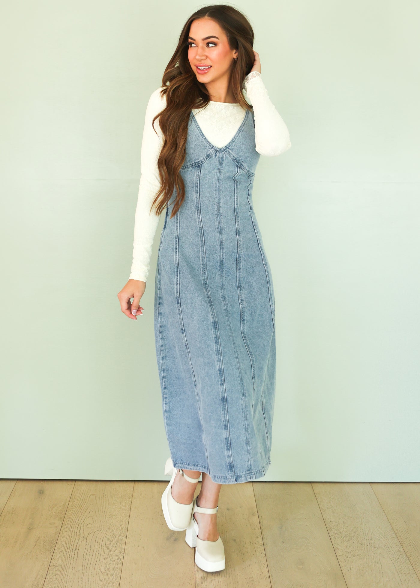 Texie Denim Midi Dress - FINAL FEW - FINAL SALE