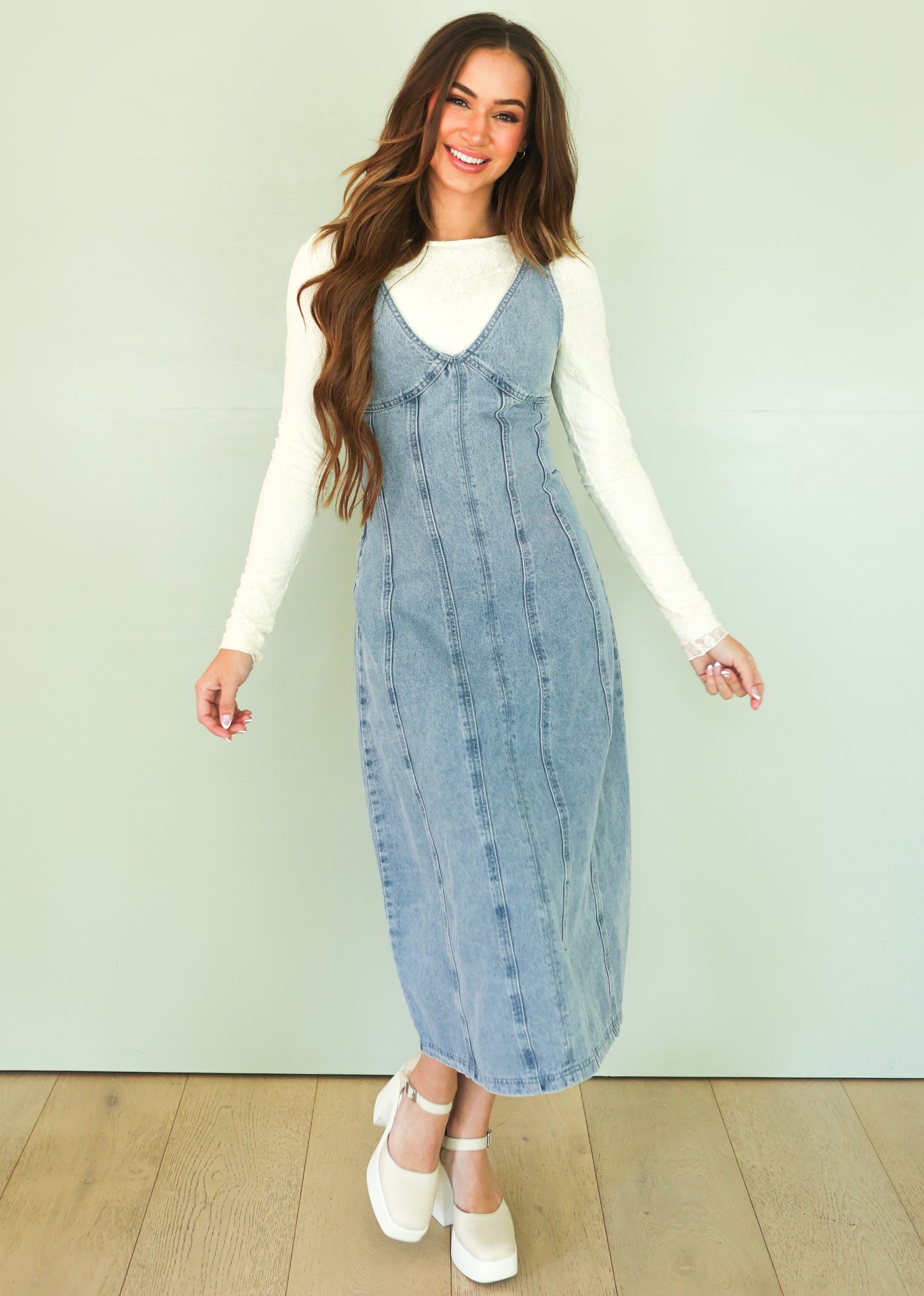 Texie Denim Midi Dress - FINAL FEW - FINAL SALE