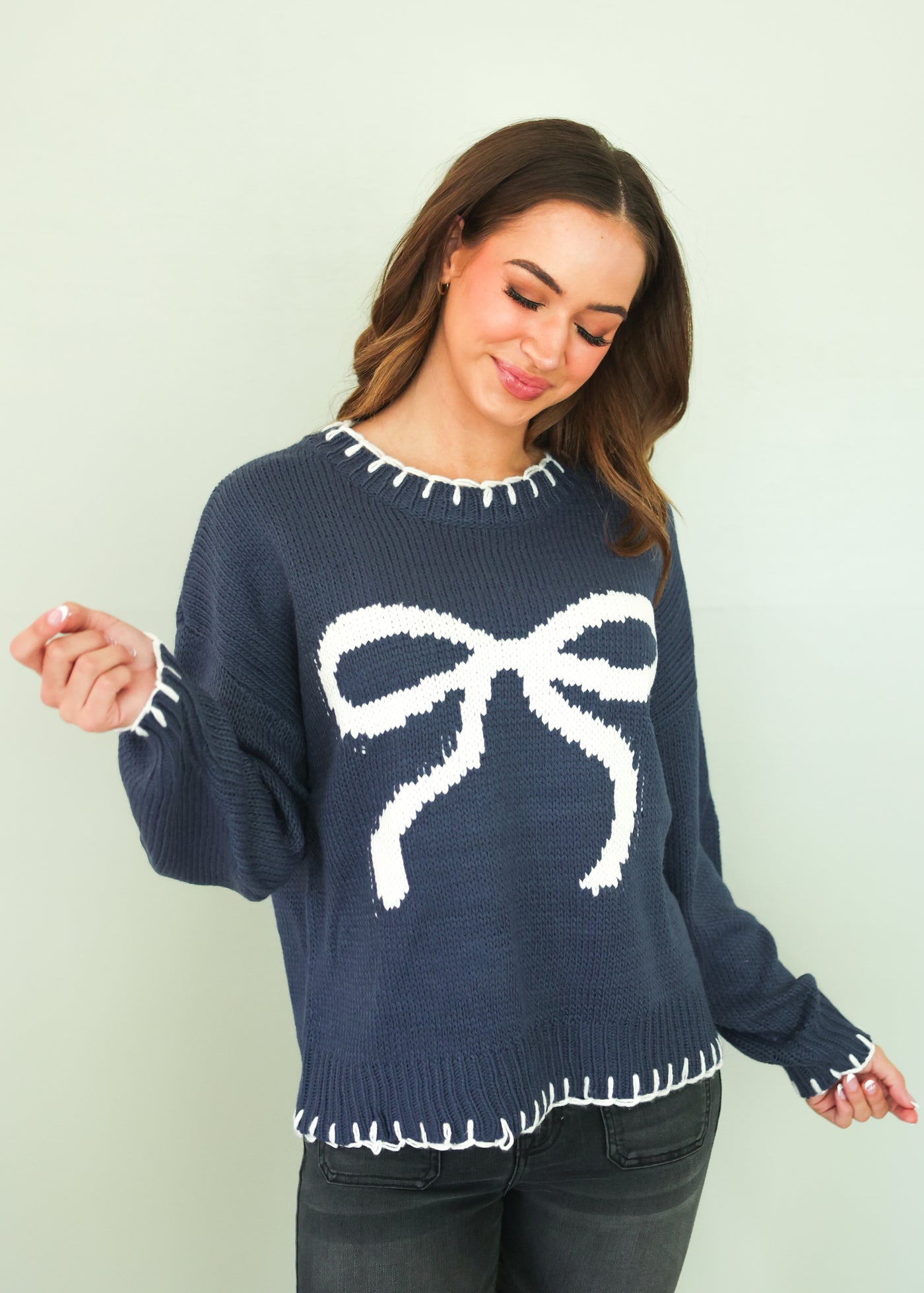 Say You Love Me Bow Sweater