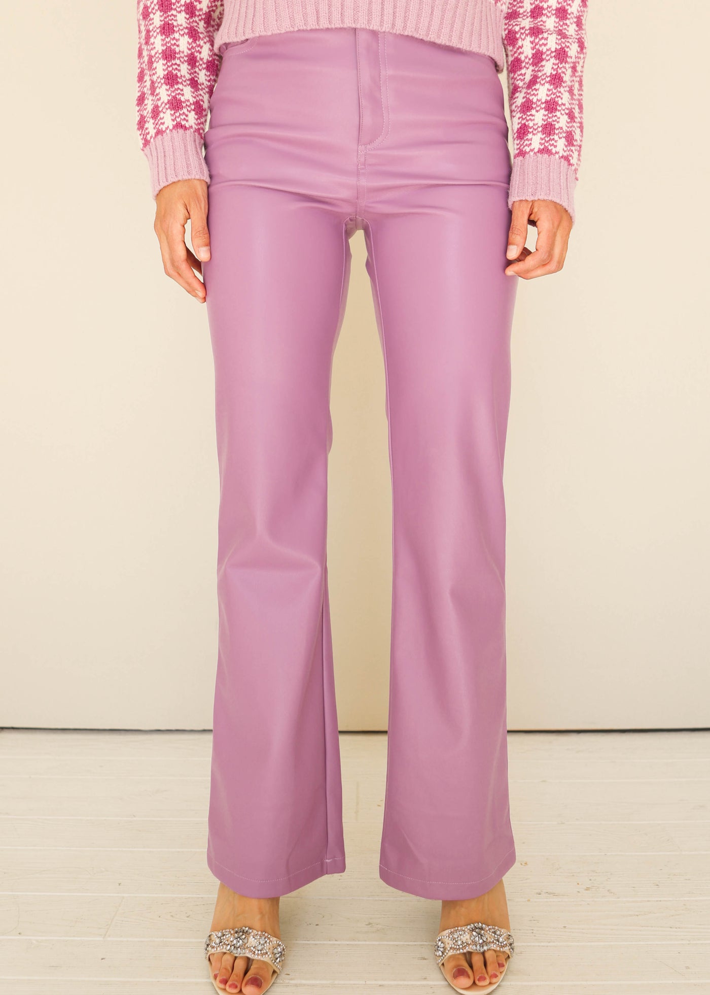 Friday Night Lilac Leather Pants