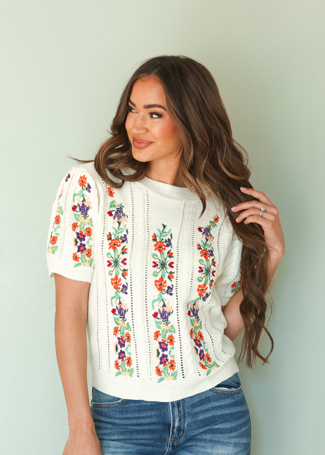 Virginia Flower Embroidered Top - Restocked - Final Few – DM Fashion