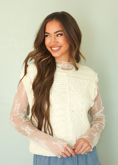 Cape Cod Cream Cable Vest