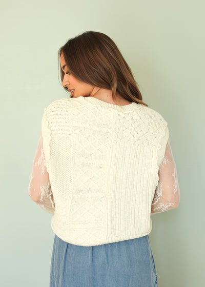 Cape Cod Cream Cable Vest