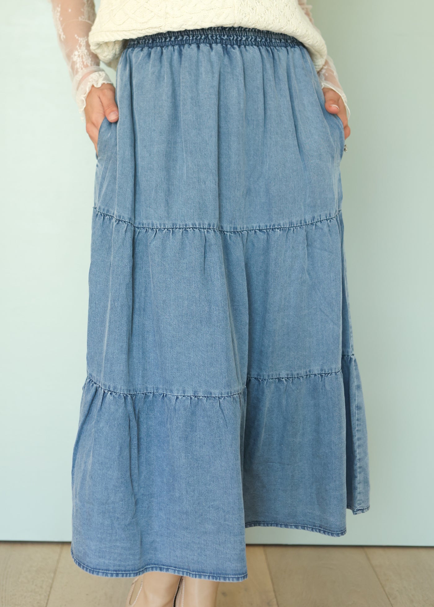 Ellie Chambray Denim Skirt