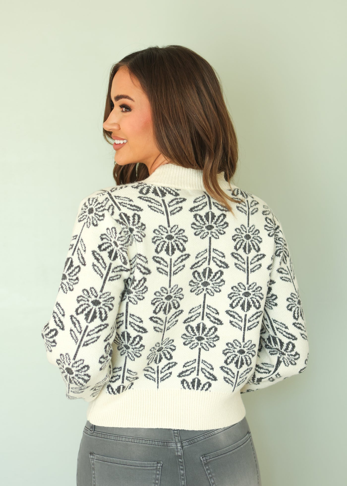 Billie Black Floral Sweater - FINAL FEW -