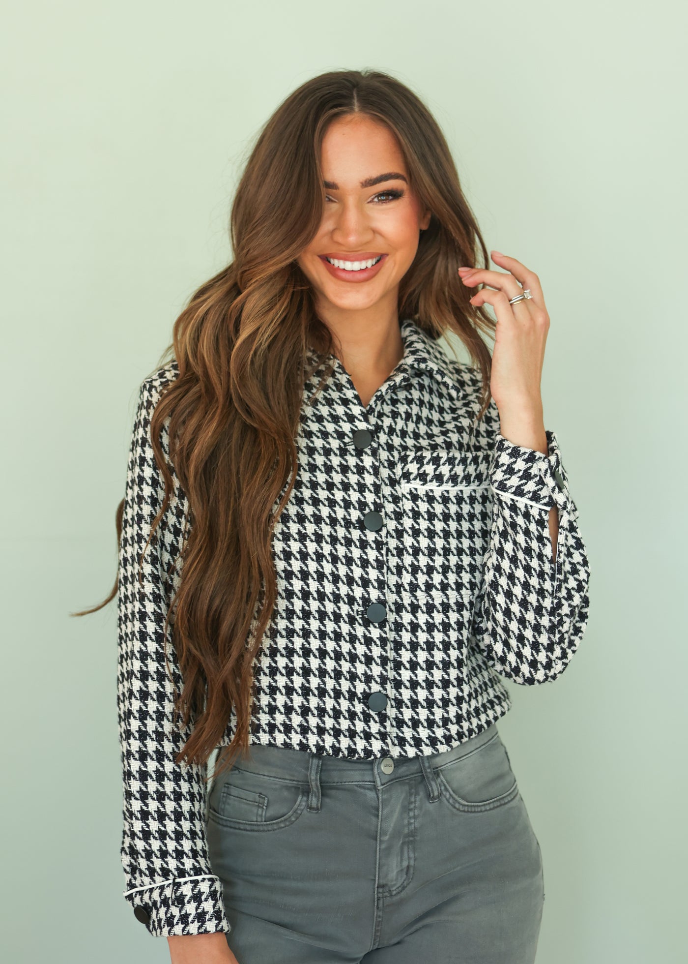 New Heights Gingham Tweed Jacket