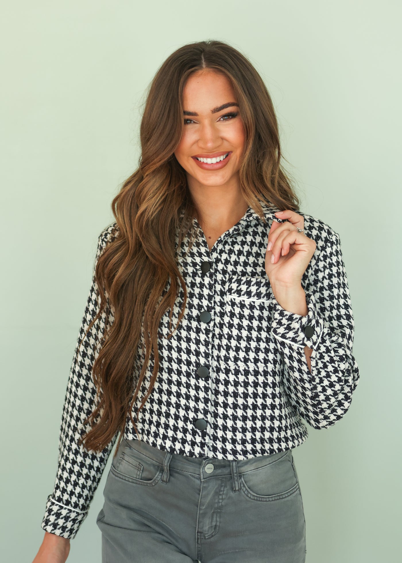 New Heights Gingham Tweed Jacket