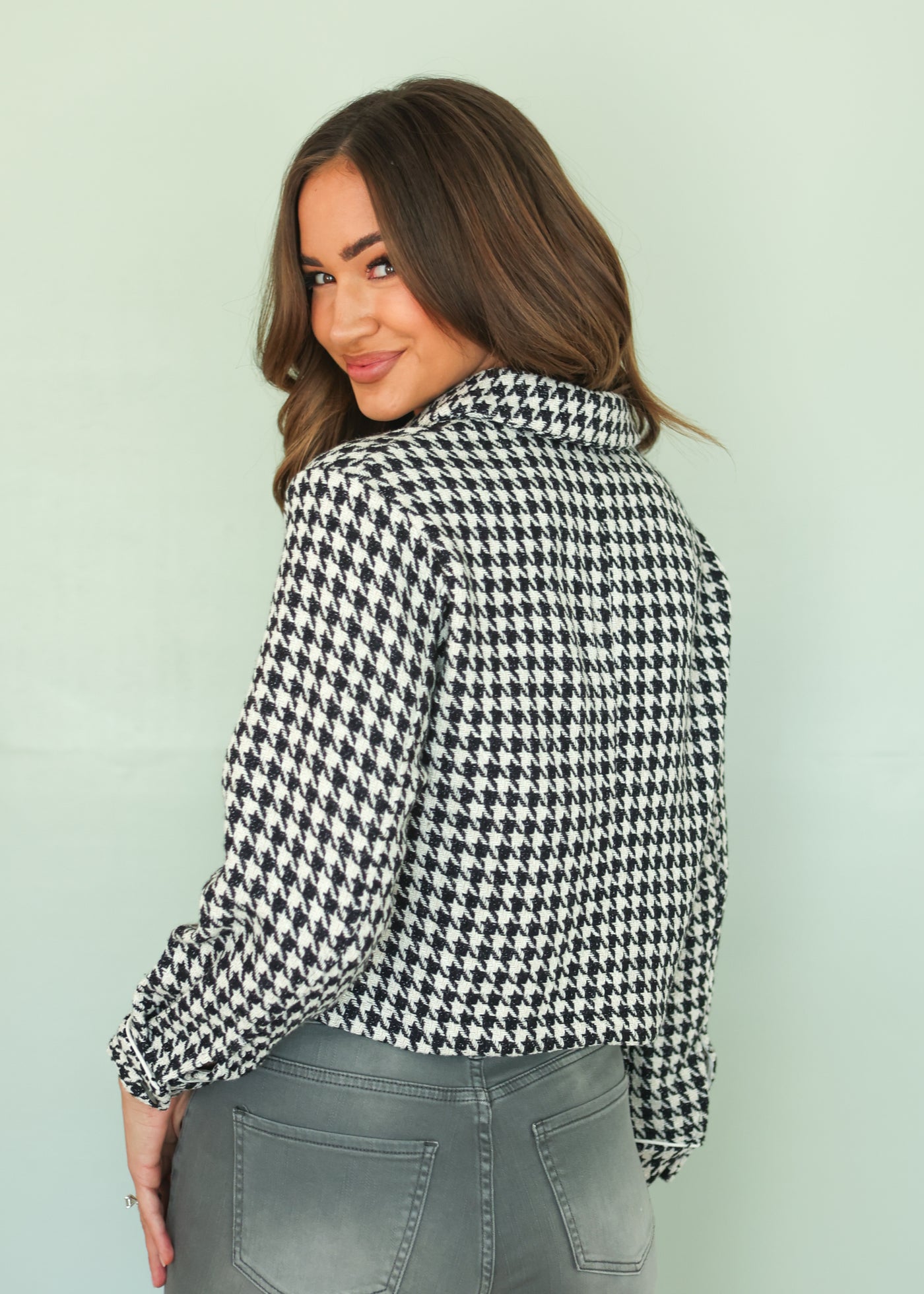 New Heights Gingham Tweed Jacket