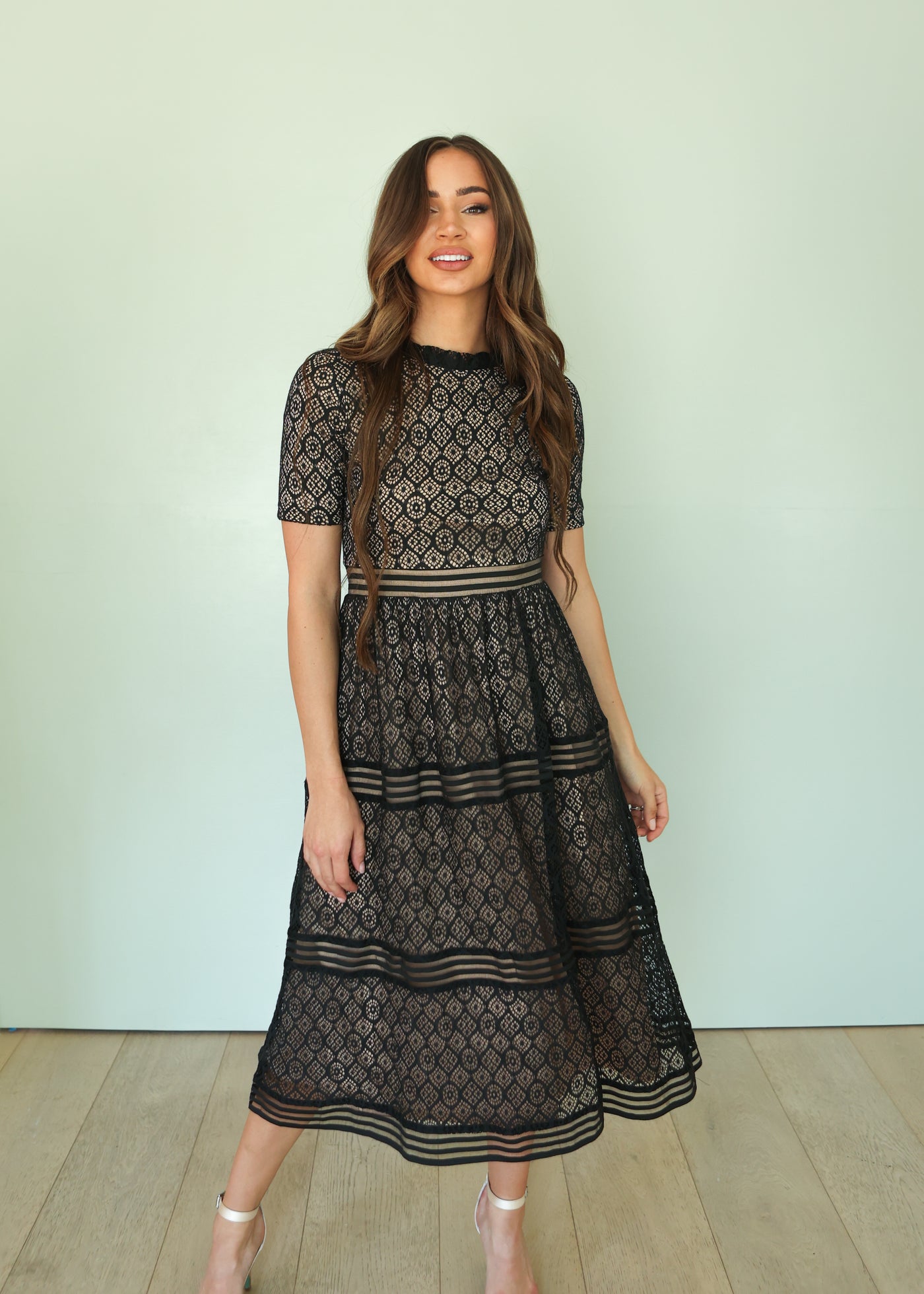 Paris Black/Nude Lace Dress - FINAL FEW - FINAL SALE