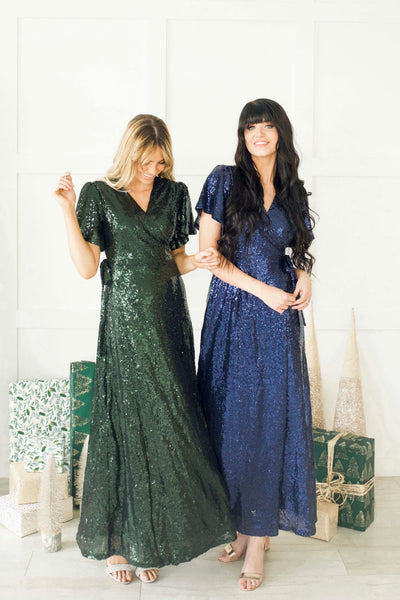 Aria Navy Sequin Dress - DM Exclusive - Nursing Friendly - Maternity Friendly - FINAL SALE
