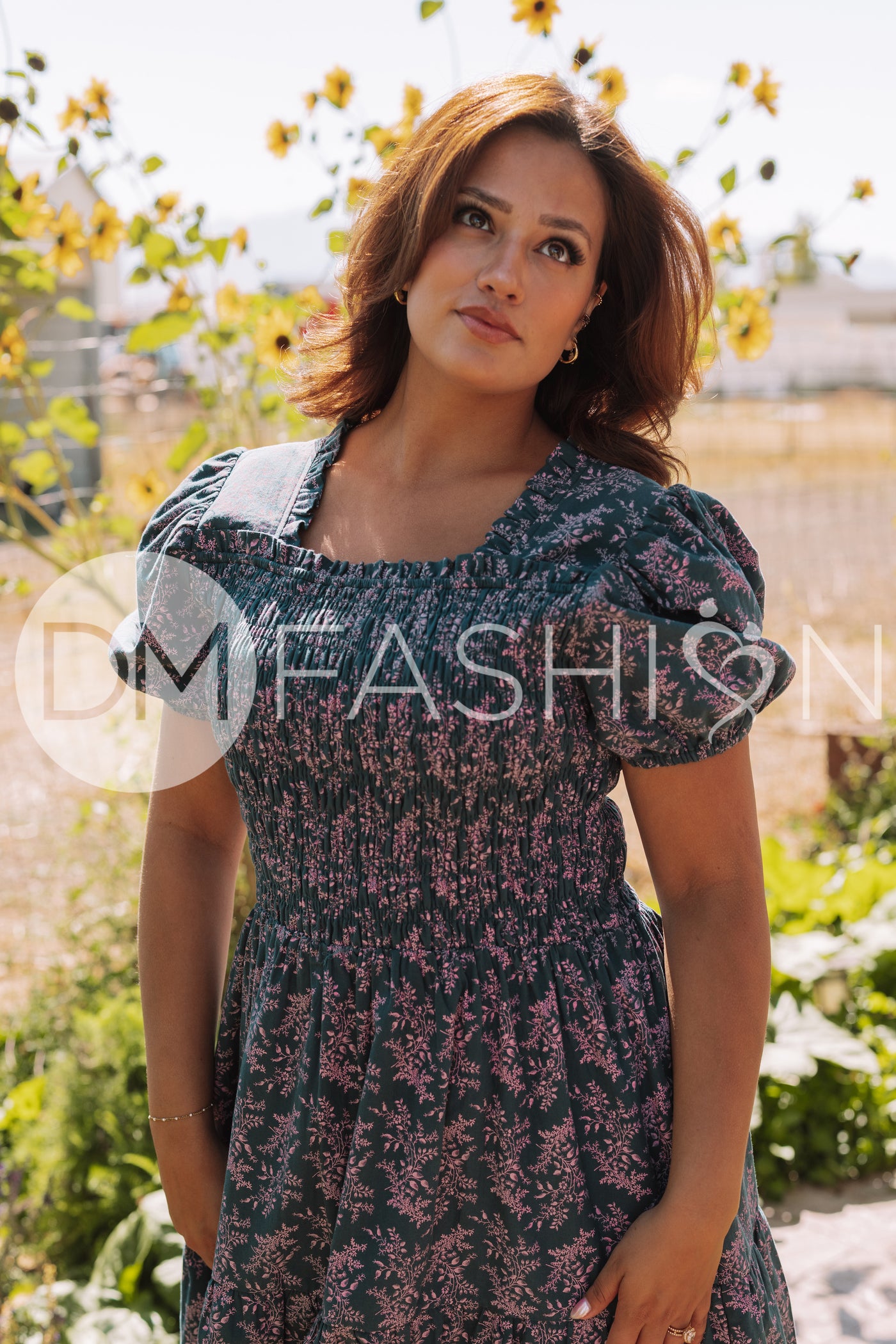 Cynthia Teal & Lilac Floral Dress - DM Exclusive - Maternity Friendly