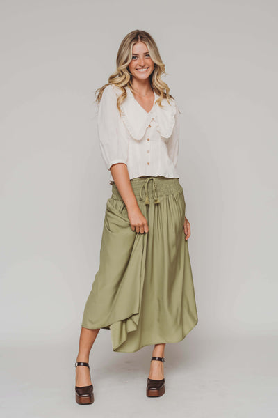 Elle Matcha Midi Skirt