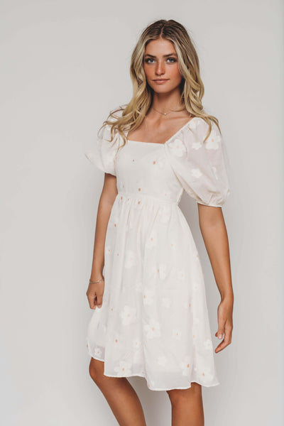 Rylee Cream Floral Midi dress - Maternity Friendly