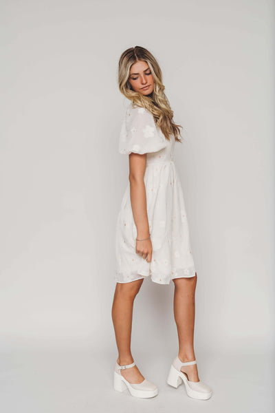 Rylee Cream Floral Midi dress - Maternity Friendly