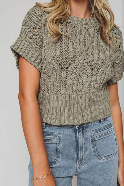 On the Bright Side Olive Knit Sweater
