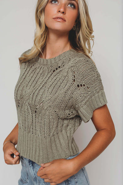 On the Bright Side Olive Knit Sweater