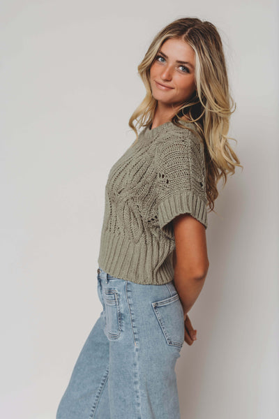 On the Bright Side Olive Knit Sweater