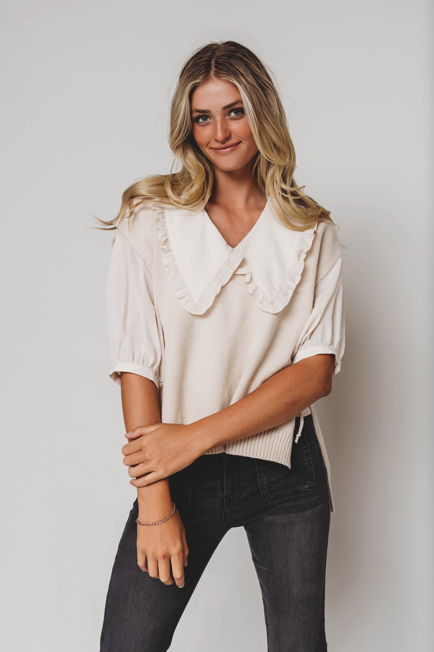 Matilda Cream Peter Pan Blouse