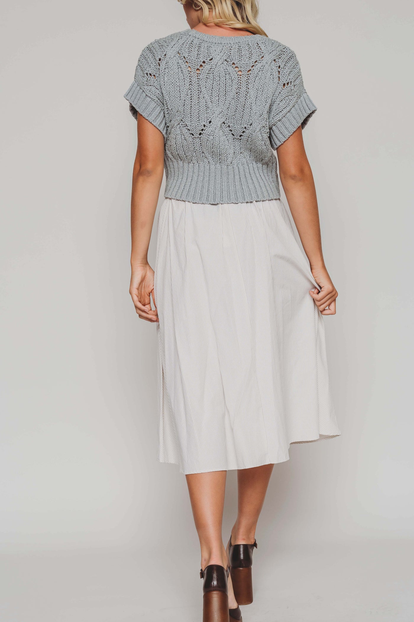 Aussie Tan Stripe Midi Skirt