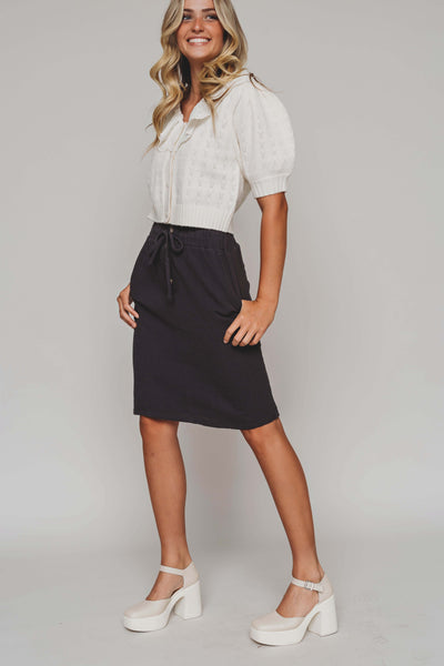 Celina Black Midi Skirt