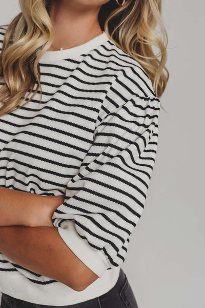 Amelia Black & White Stripe Top