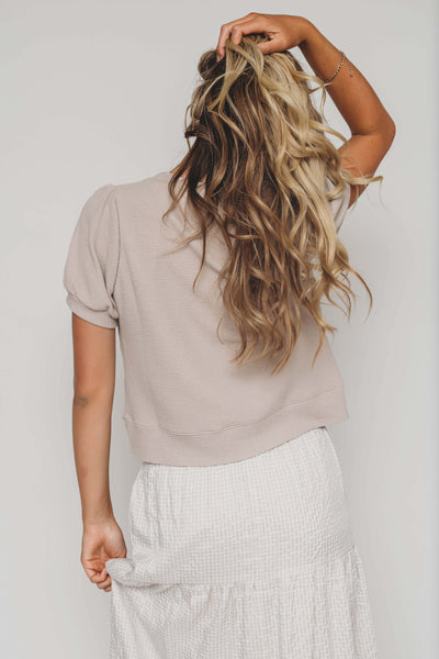 Mindy Taupe Textured Knit Top