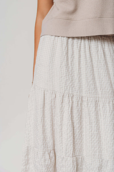 Mayden Cream Gingham Skirt