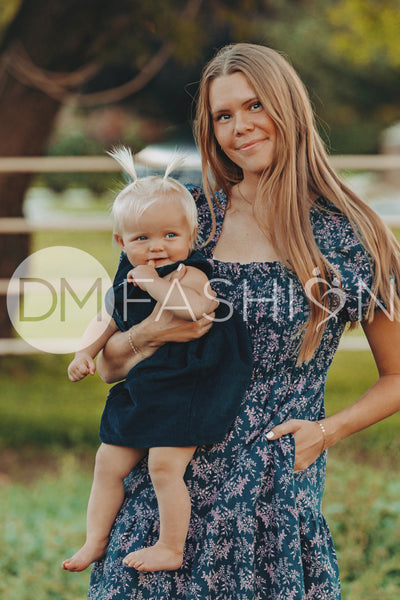 Cynthia Teal & Lilac Floral Dress - DM Exclusive - Maternity Friendly