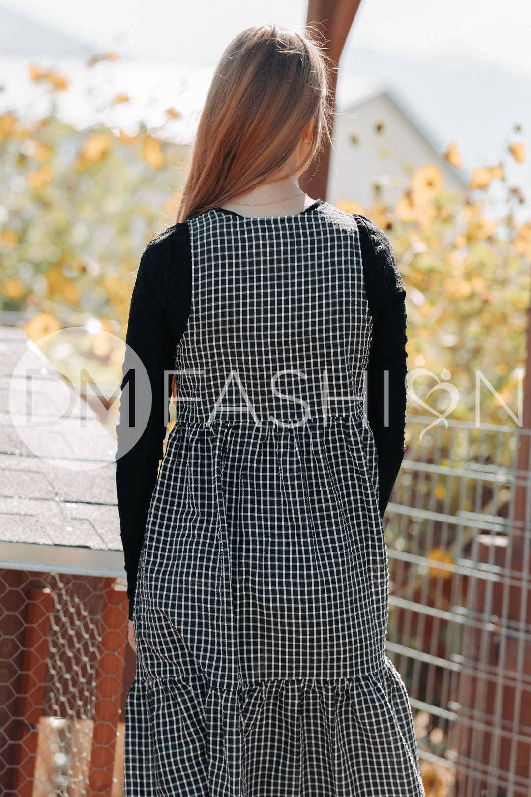 black gingham dress For Love & Lemons Georgia Gingham Midi Dress | Plaid/Black | Size XXS main image 1