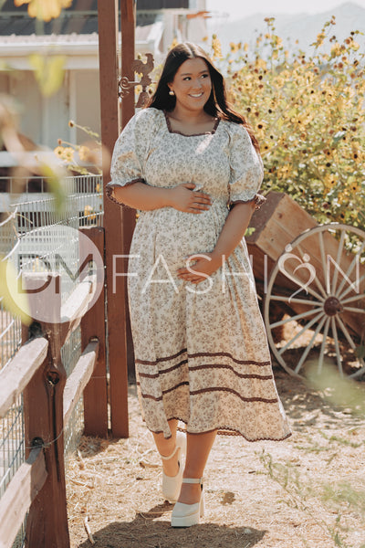Oakleigh Brown Floral - DM Exclusive - Maternity Friendly