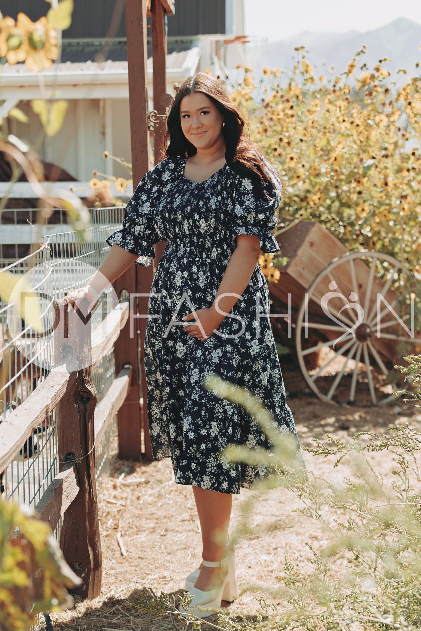 Clara Navy Meadow Dress - DM Exclusive - Maternity Friendly - Nursing Friendly