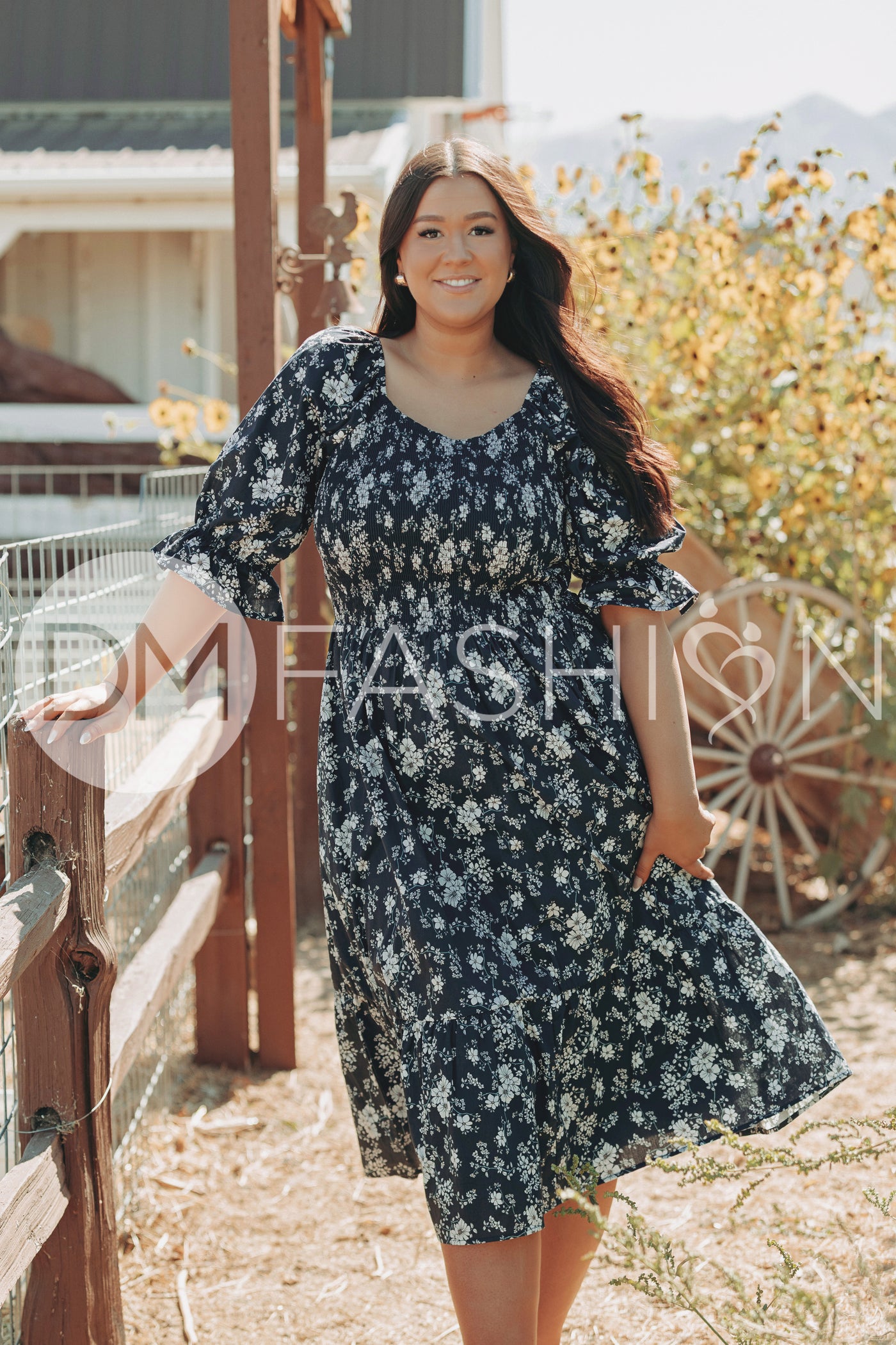 Clara Navy Meadow Dress - DM Exclusive - Maternity Friendly - Nursing Friendly
