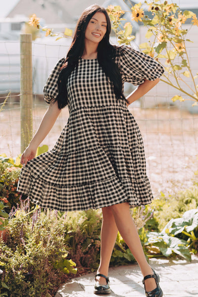 Hannah Jean Black Gingham Dress - MCO