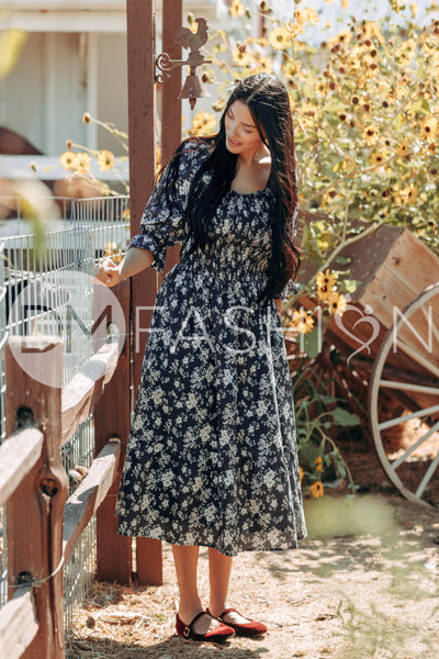 Clara Navy Meadow Dress - DM Exclusive - Maternity Friendly - Nursing Friendly