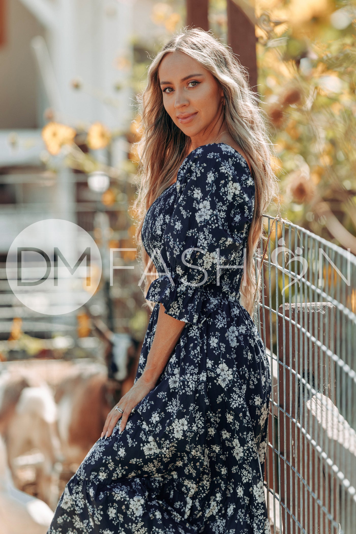 Clara Navy Meadow Dress - DM Exclusive - Maternity Friendly - Nursing Friendly
