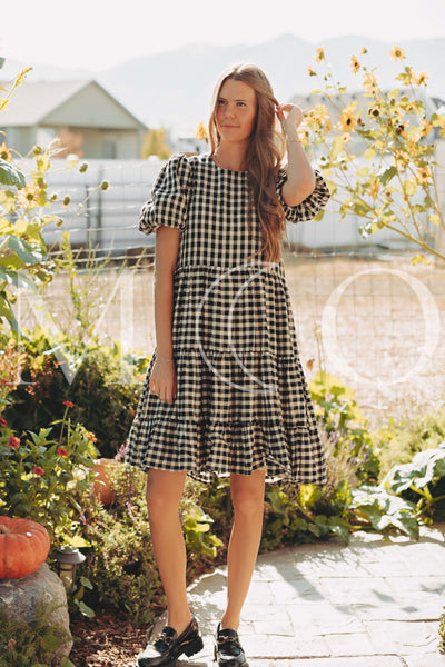 Hannah Jean Black Gingham Dress - MCO
