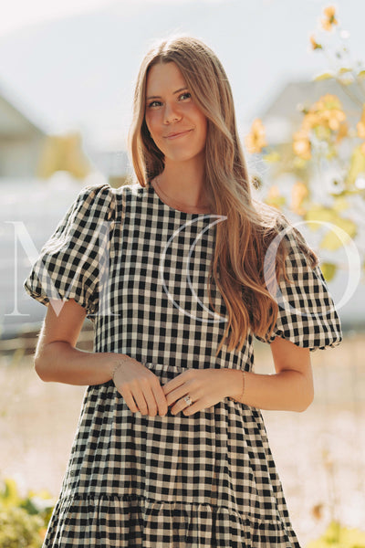 Hannah Jean Black Gingham Dress - MCO