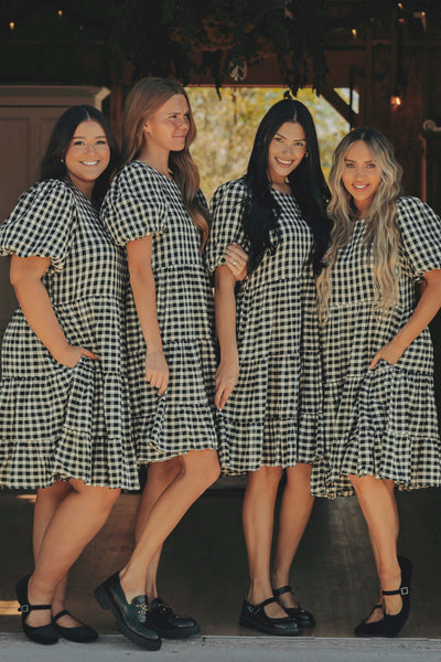 Hannah Jean Black Gingham Dress - MCO