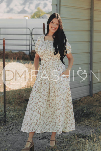 Clementine Bordeaux Arbor Floral Dress - DM Exclusive - Maternity Friendly - Nursing Friendly