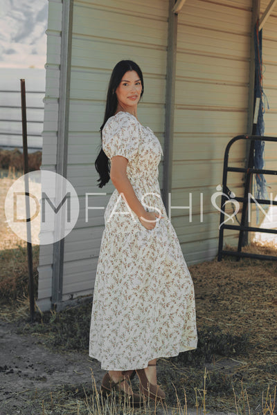 Clementine Bordeaux Arbor Floral Dress - DM Exclusive - Maternity Friendly - Nursing Friendly