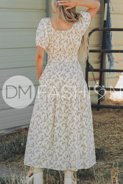 Clementine Bordeaux Arbor Floral Dress - DM Exclusive - Maternity Friendly - Nursing Friendly