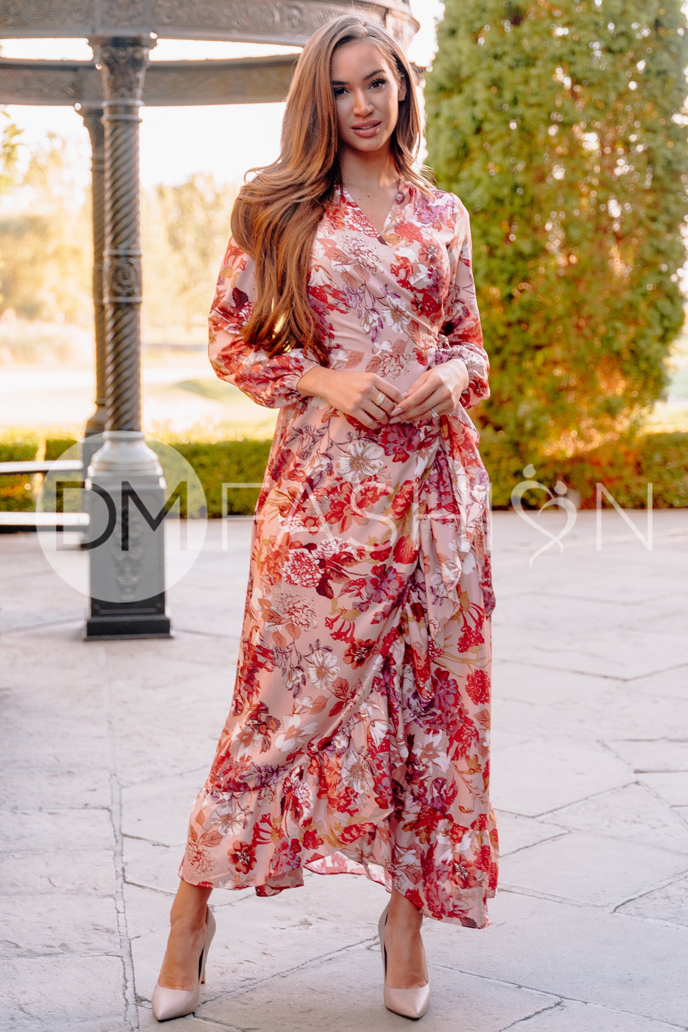 Melanee Red Floral Wrap Dress- DM Exclusive - Nursing Friendly - Maternity Friendly