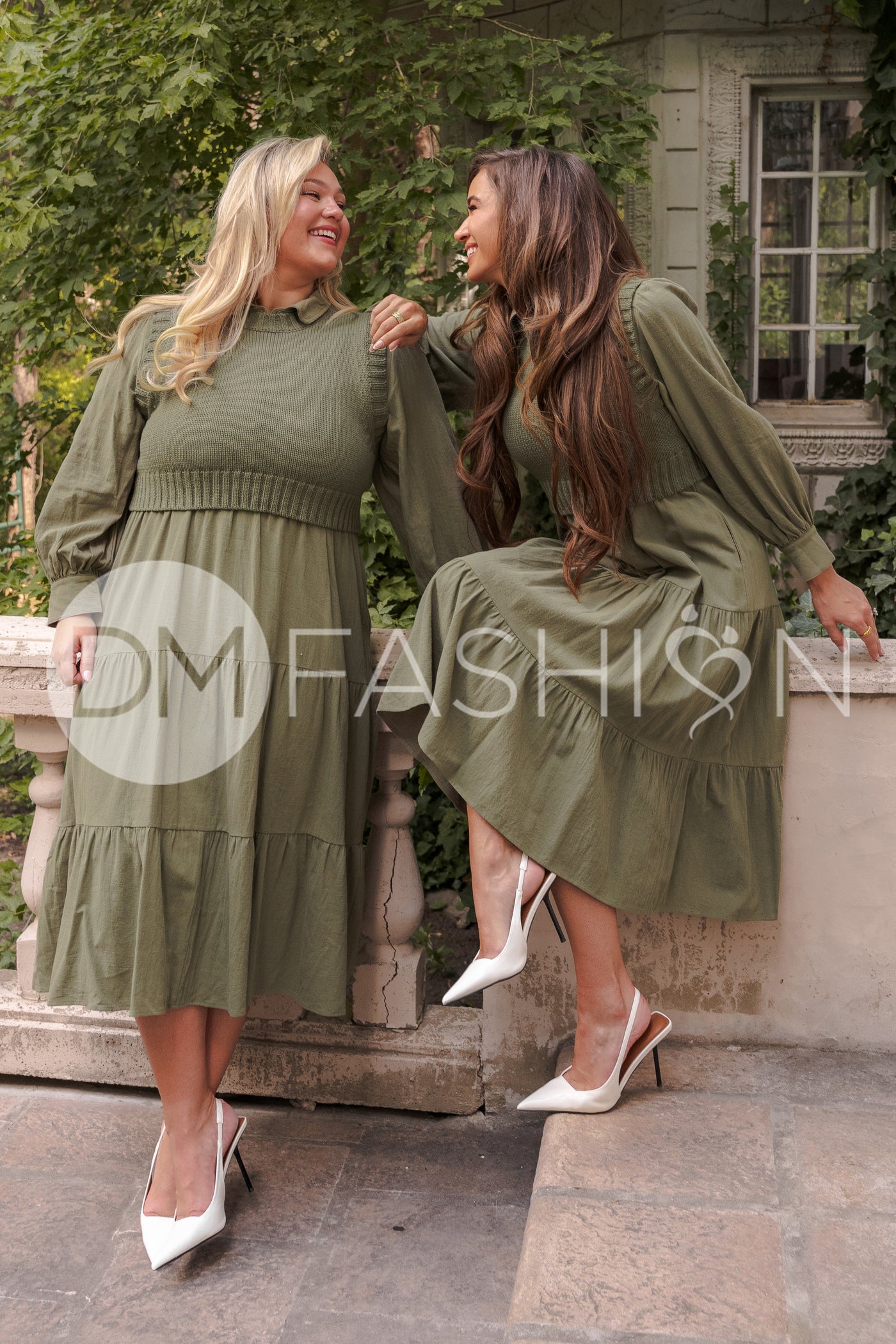 Angelica Olive Green Sweater Dress - DM Exclusive - Nursing Friendly - Restocked