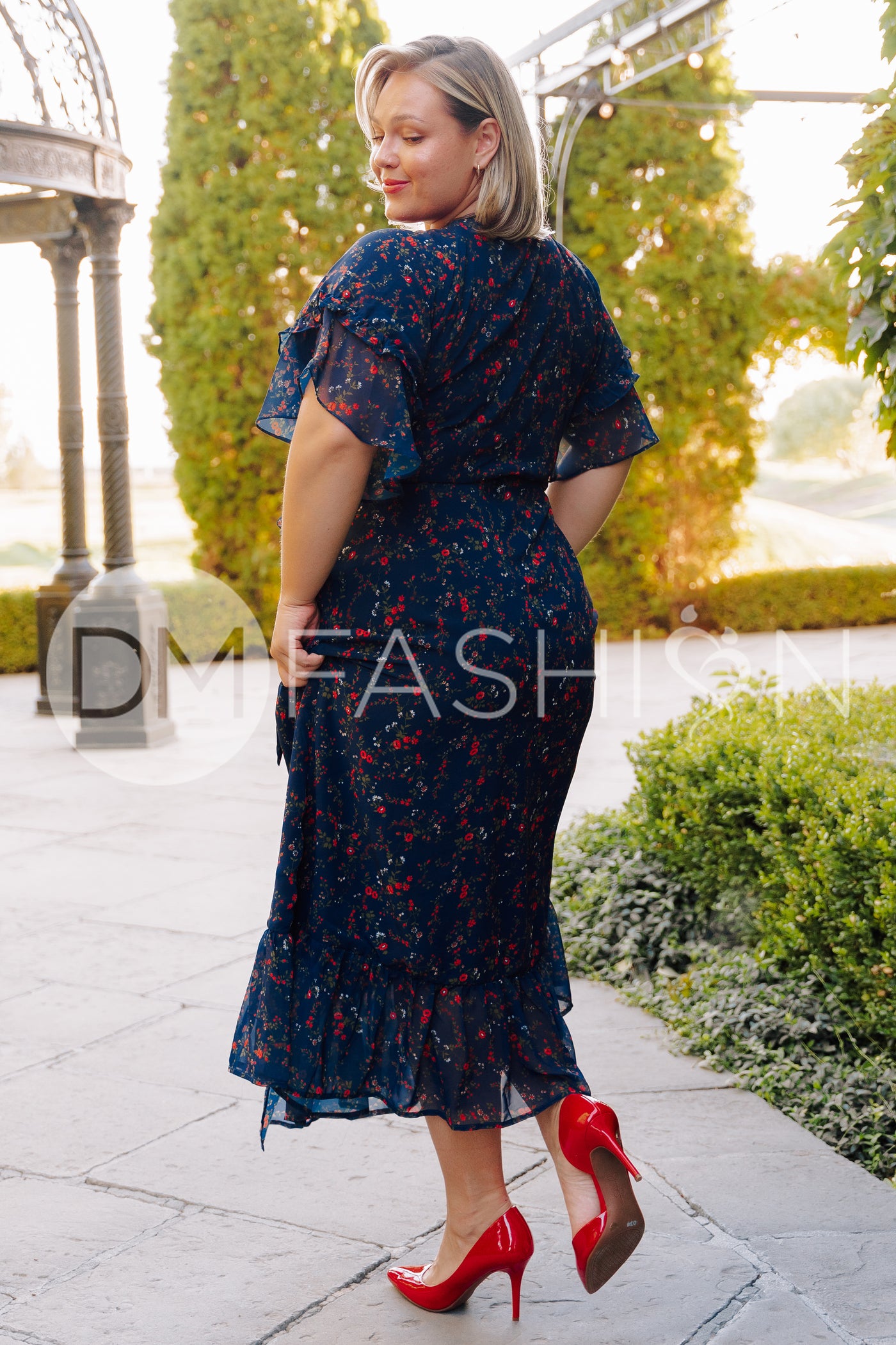 Halie Navy Floral Wrap Dress - DM Exclusive - Maternity Friendly