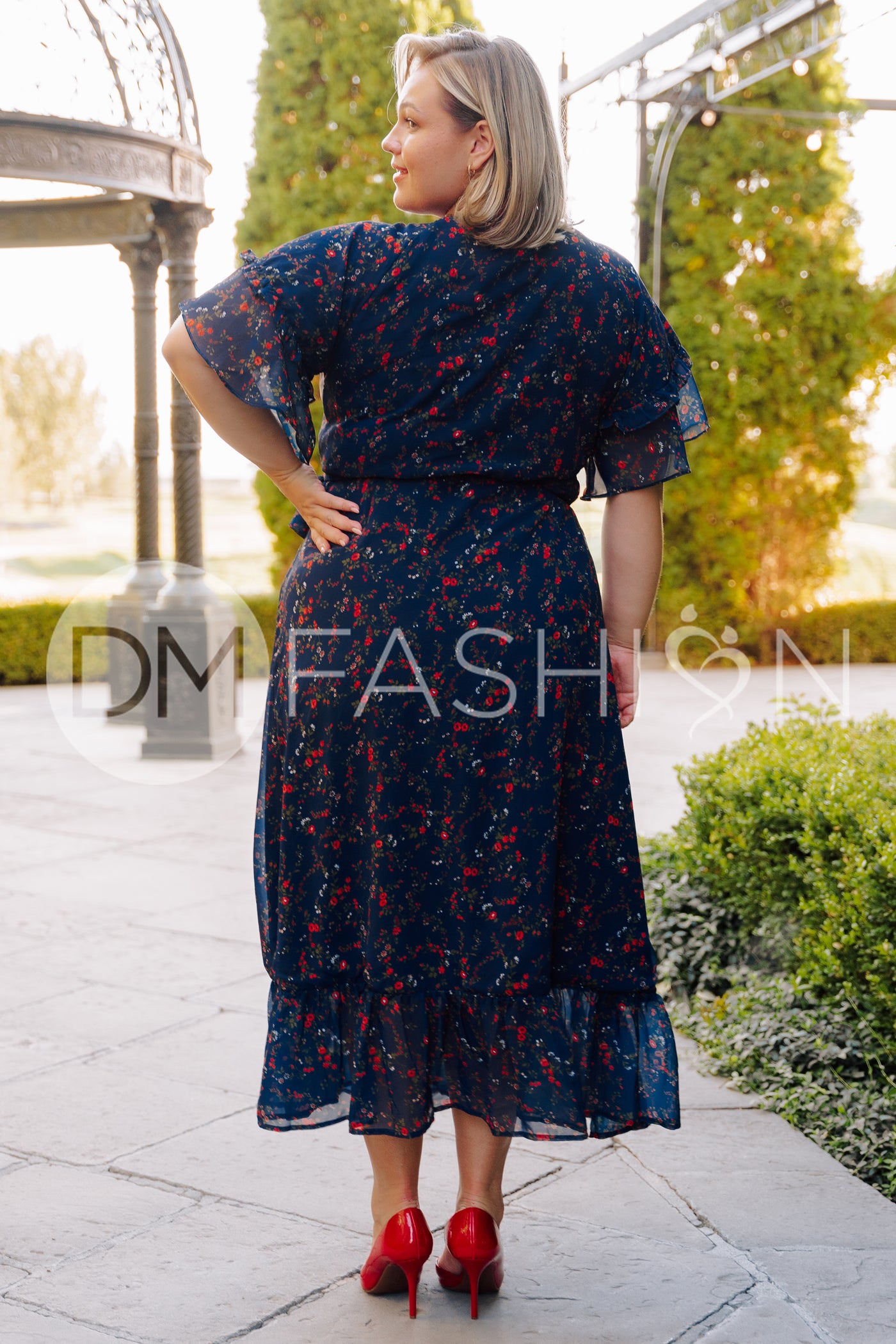 Halie Navy Floral Wrap Dress - DM Exclusive - Maternity Friendly