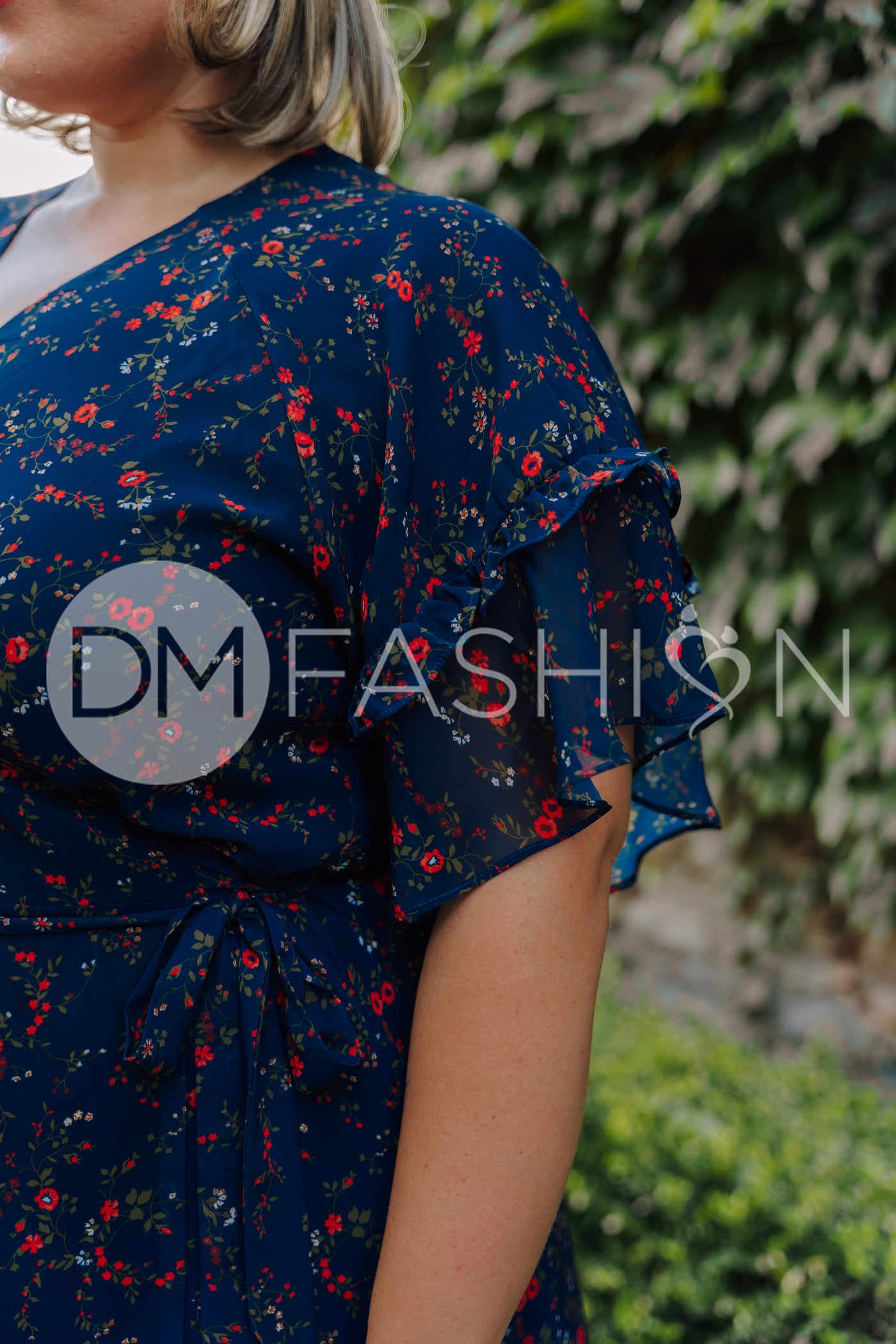 Halie Navy Floral Wrap Dress - DM Exclusive - Maternity Friendly